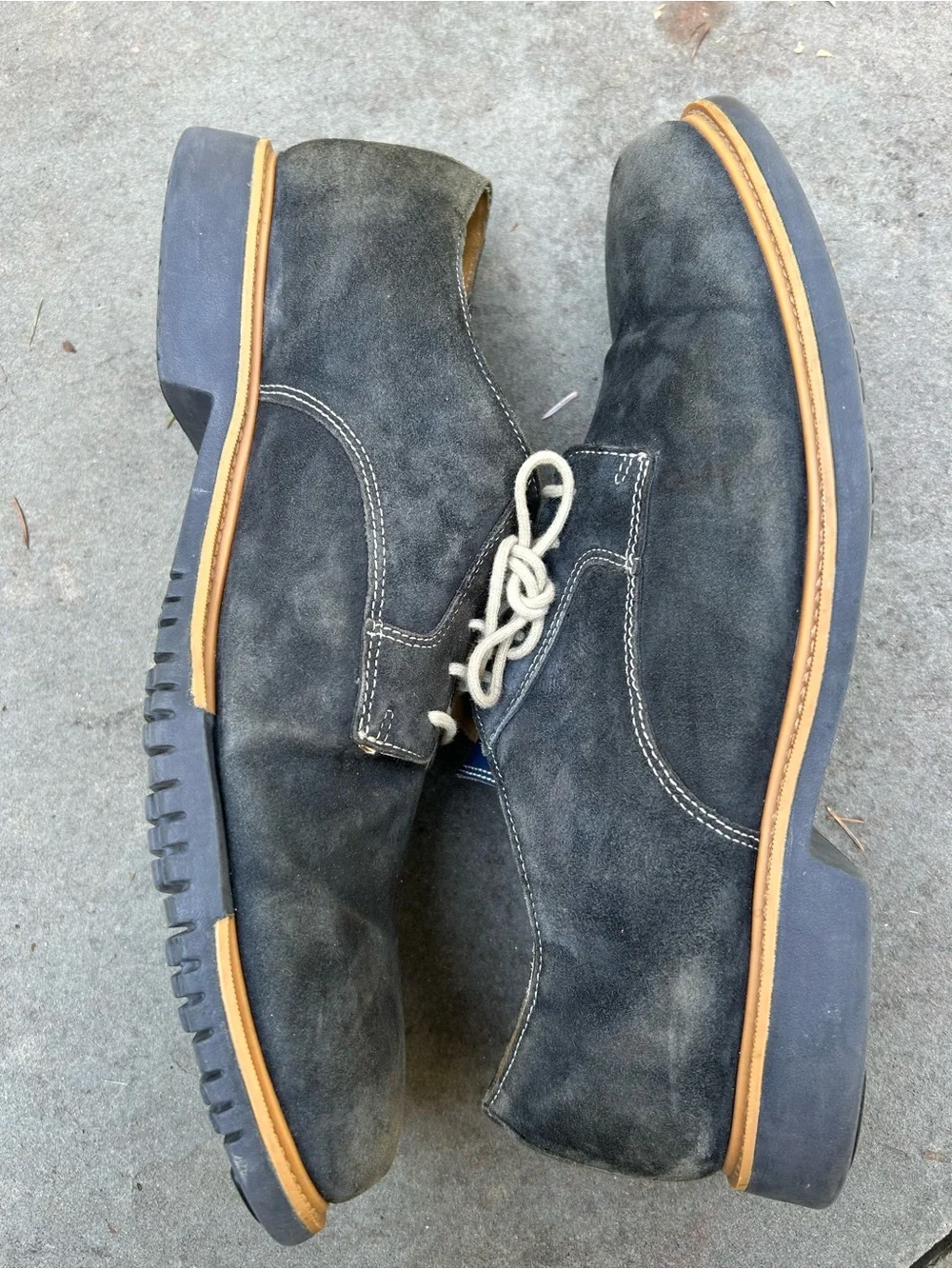 Cole Haan Men's Size 12 Suede Derby Shoes in Dark Blue